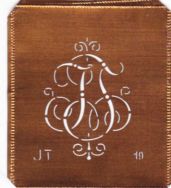 JT - Alte verschlungene zarte Stickschablone