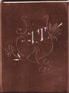 JT - Seltene Stickvorlage - Uralte Wäscheschablone mit Wappen - Medaillon