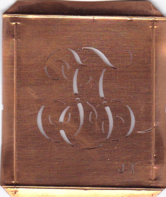 JT - Alte Monogramm Schablone zum Sticken und vieles mehr