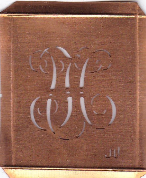 JU - Alte Monogramm Schablone zum Sticken und vieles mehr