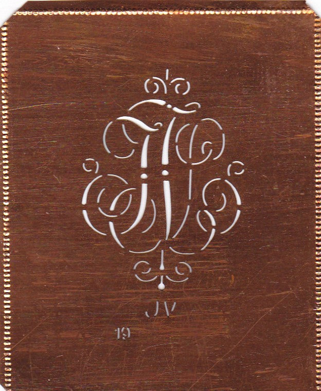JV - Alte verschlungene zarte Stickschablone