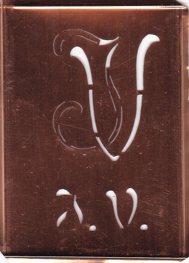 JV - Stickschablone für 2 verschiedene Monogramme