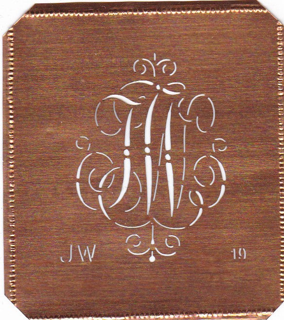 JW - Alte verschlungene zarte Stickschablone