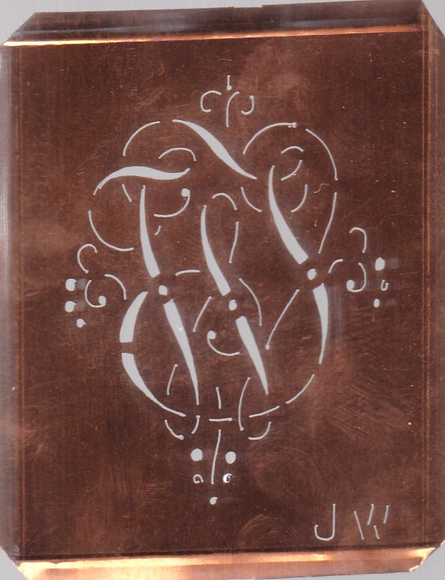 JW - Hübsche alte verschnörkelte Monogrammschablone