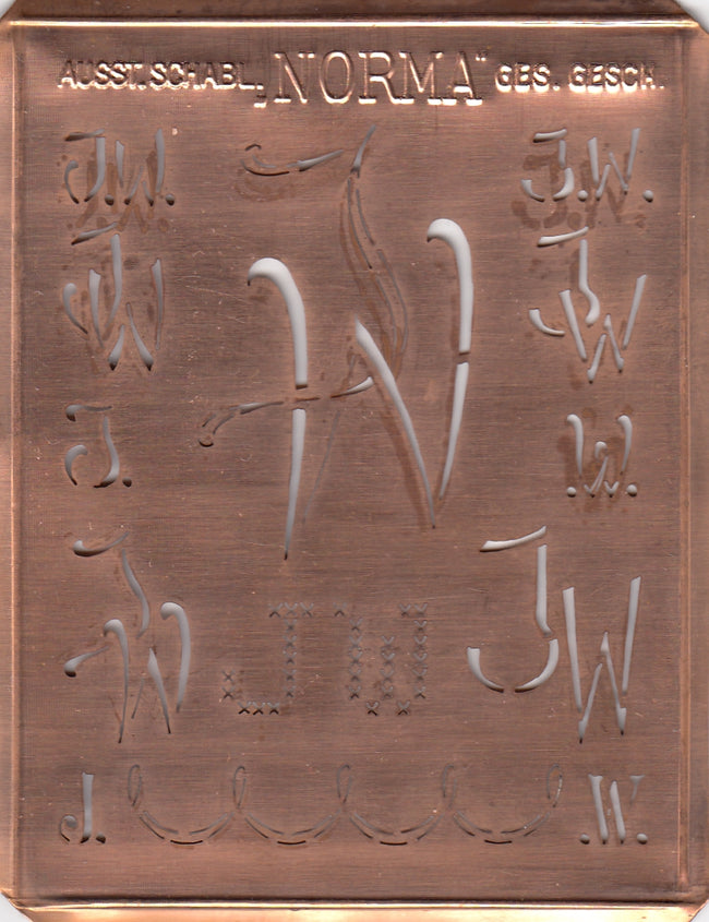 JW - Hübsche alte Monogrammschablone