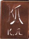 KA - Stickschablone für 2 verschiedene Monogramme