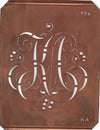 KA - Alte Monogramm Schablone mit Schnörkeln
