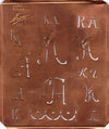 www.knopfparadies.de - KA - Antike Stickschablone aus Kupferblech
