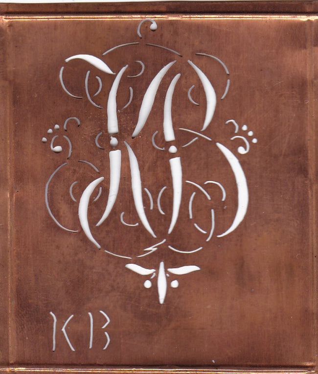 KB - Hübsche alte verschnörkelte Monogrammschablone