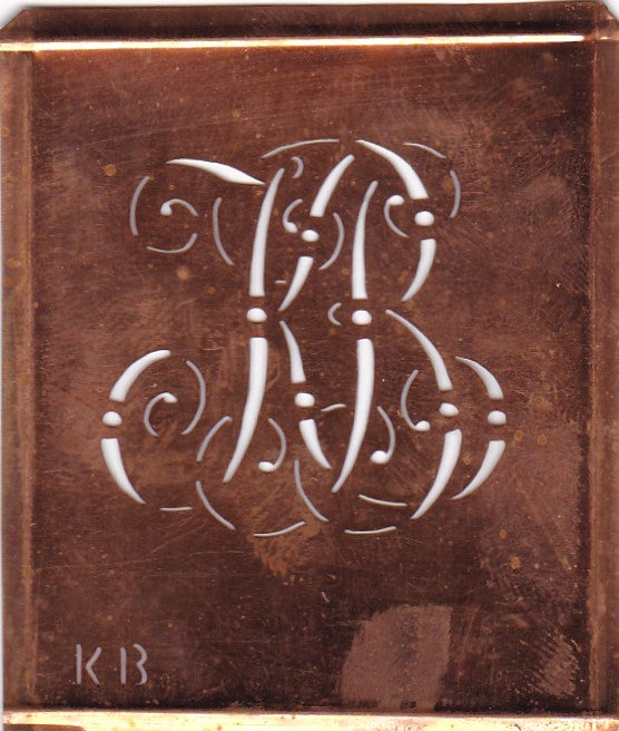 KB - Alte verschlungene Monogramm Stick Schablone