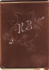 KB - Seltene Stickvorlage - Uralte Wäscheschablone mit Wappen - Medaillon
