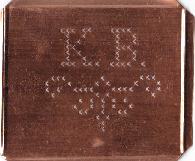 KB - Alte niedliche Kreuzstich Monogramm Schablone