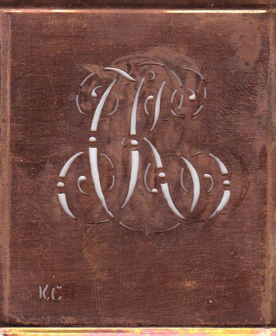 KC - Alte verschlungene Monogramm Stick Schablone