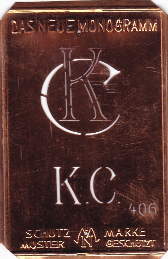 KC - Alte Jugendstil Monogrammschablone