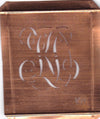 KD - Hübsche alte Kupfer Schablone mit 3 Monogramm-Ausführungen