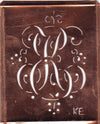 KE - Alte Monogramm Schablone mit Schnörkeln