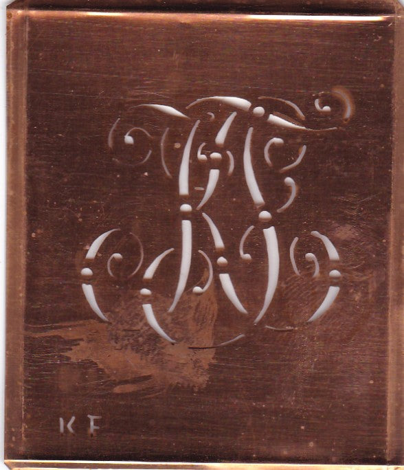 KF - Alte verschlungene Monogramm Stick Schablone
