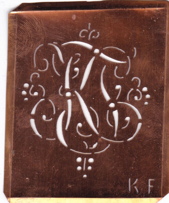 WA - Hübsche alte verschnörkelte Monogrammschablone