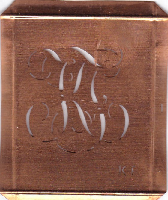 KF - Alte Monogramm Schablone zum Sticken und vieles mehr