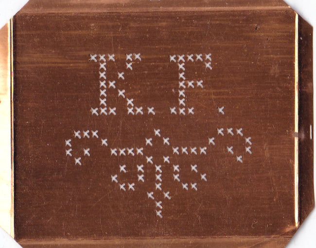 KF - Alte niedliche Kreuzstich Monogramm Schablone