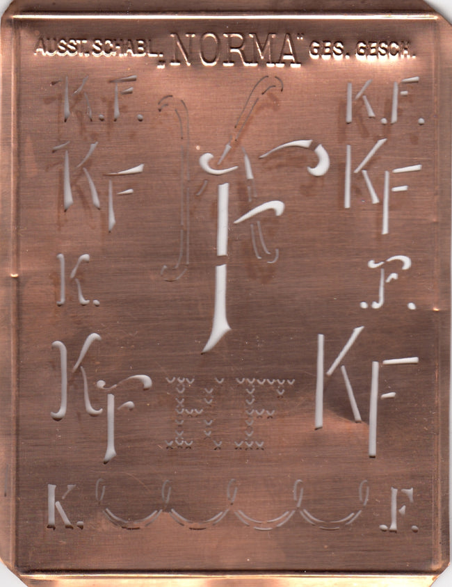 KF - Hübsche alte Monogrammschablone
