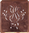 KG - Alte Schablone aus Kupferblech mit klassischem verschlungenem Monogramm 