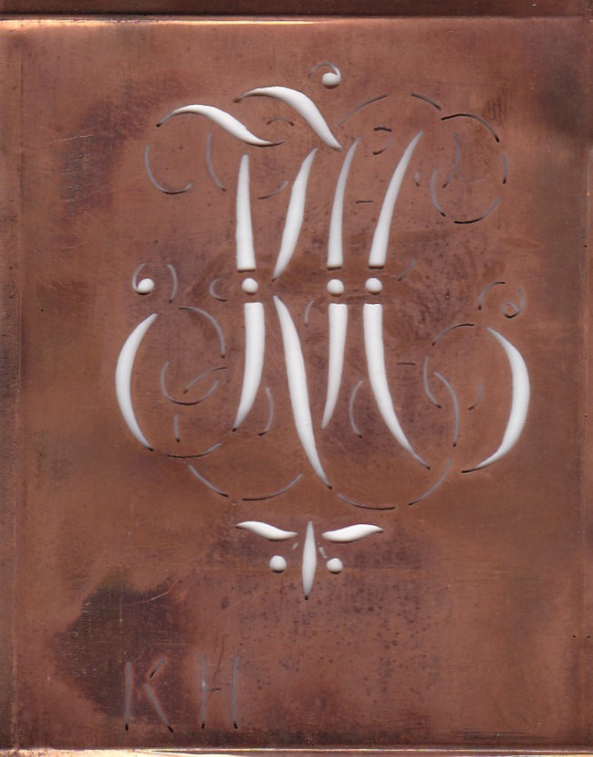 KH - Hübsche alte verschnörkelte Monogrammschablone