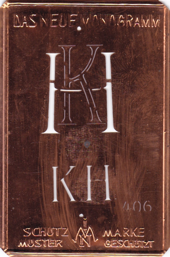 KH - Alte Jugendstil Monogrammschablone