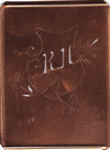 KH - Seltene Stickvorlage - Uralte Wäscheschablone mit Wappen - Medaillon