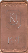KJ - Alte Jugendstil Stickschablone - Medaillon-Design