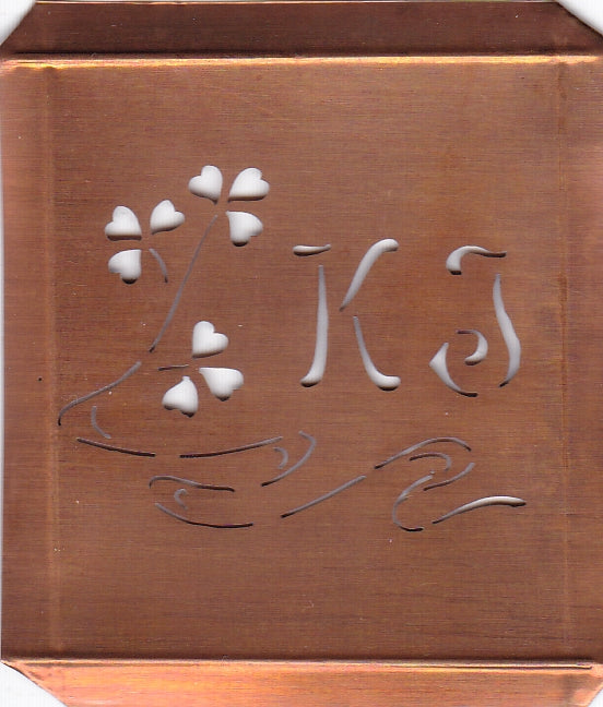 KJ - Außergewöhnliche alte Monogrammschablone
