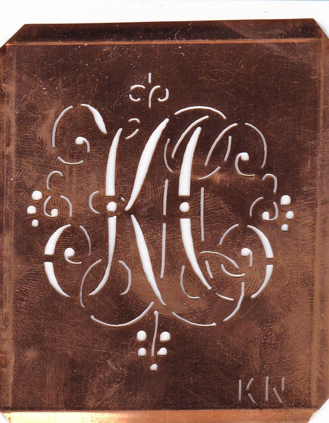 WA - Hübsche alte verschnörkelte Monogrammschablone