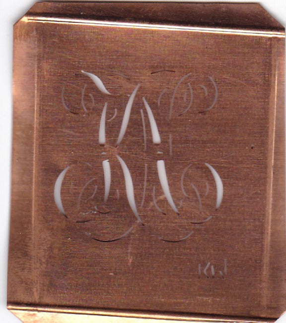 KN - Alte Monogramm Schablone zum Sticken und vieles mehr