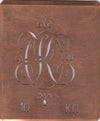 KO - Alte Monogrammschablone aus Kupfer
