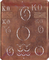 KO - Uralte Monogrammschablone aus Kupferblech