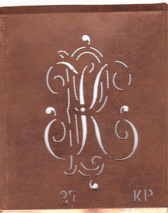KP - Interessante Monogramm Schablone zum Sticken