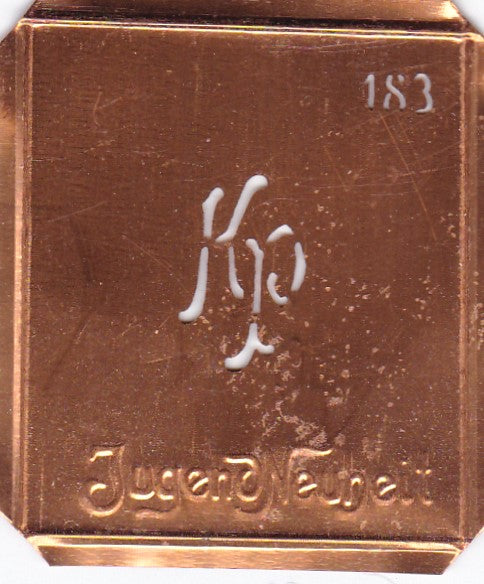 JM - Kleine interessante Monogramm Schablone - nicht nur zum Sticken geeignet