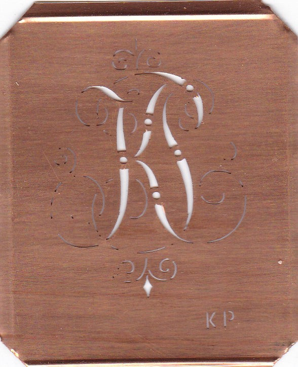 KP - Alte, verschlungene Monogrammschablone