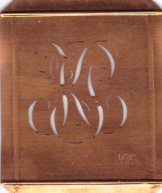 KP - Alte Monogramm Schablone zum Sticken und vieles mehr