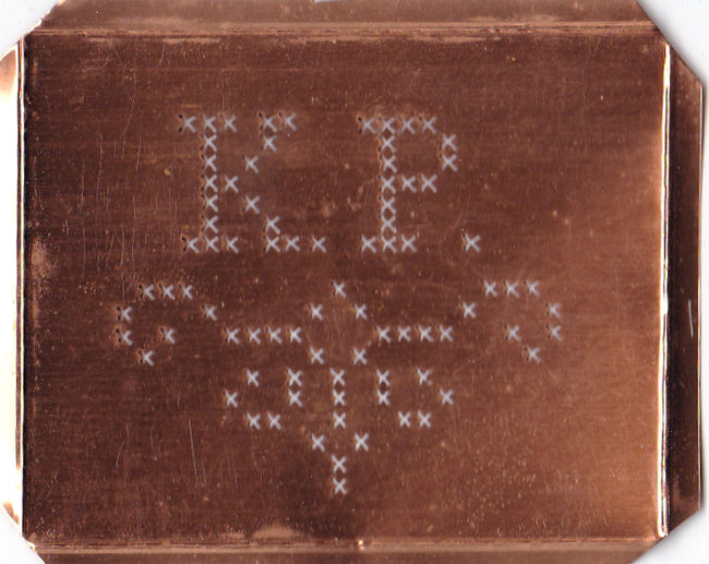 KP - Alte niedliche Kreuzstich Monogramm Schablone