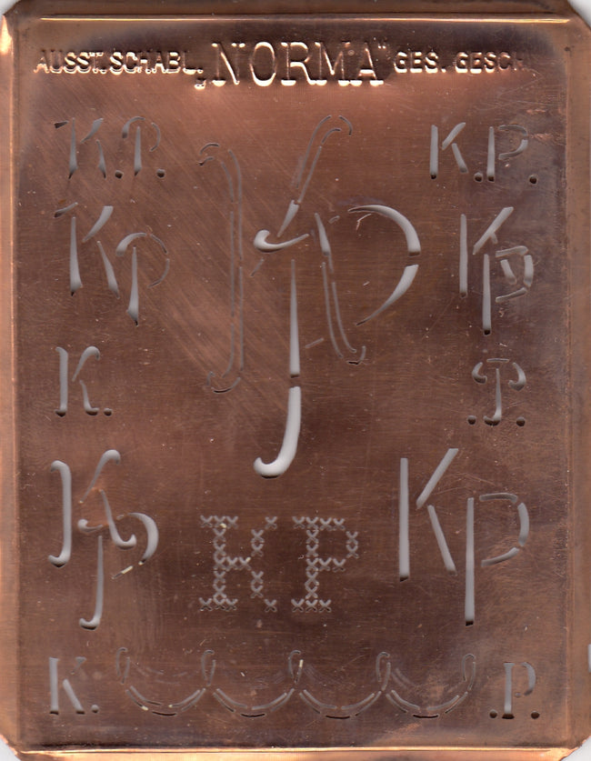 KP - Hübsche alte Monogrammschablone