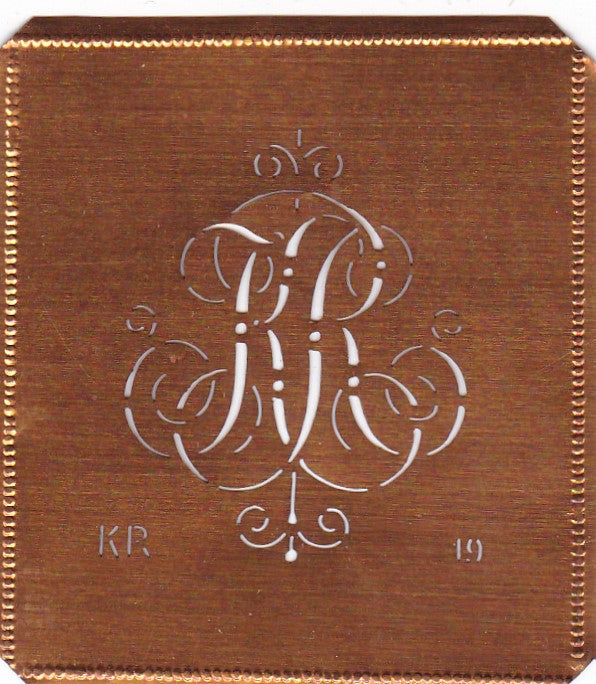 KR - Alte verschlungene zarte Stickschablone