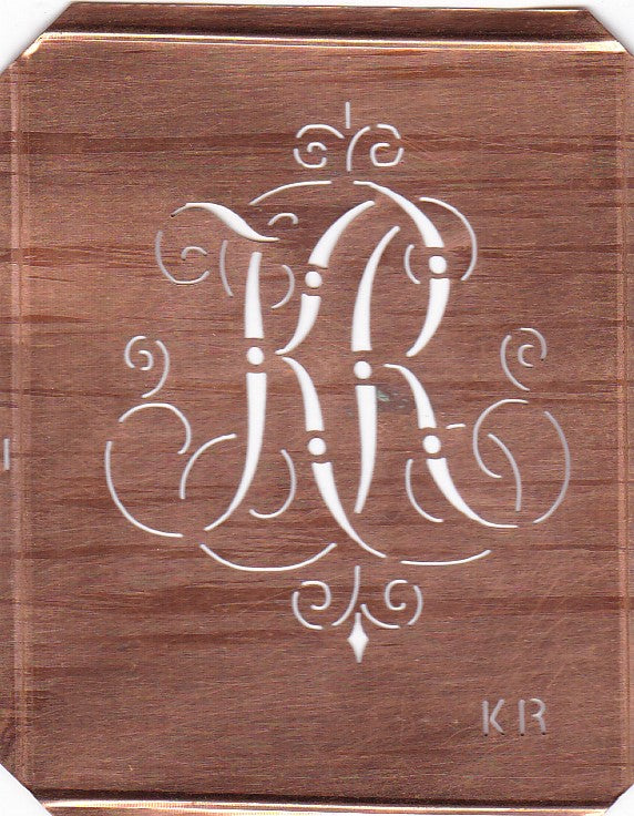 KR - Alte, verschlungene Monogrammschablone
