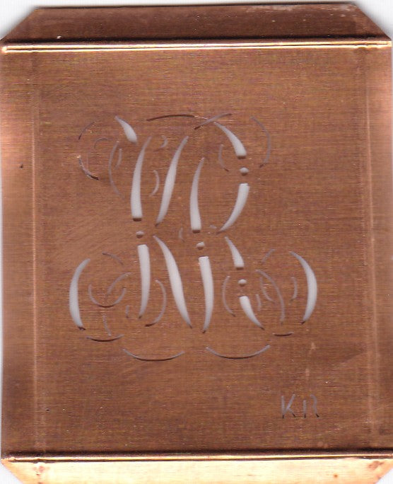 KR - Alte Monogramm Schablone zum Sticken und vieles mehr