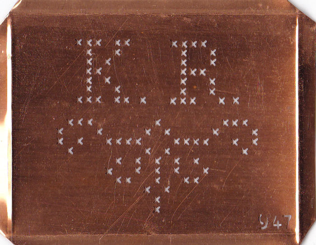 KR - Alte niedliche Kreuzstich Monogramm Schablone