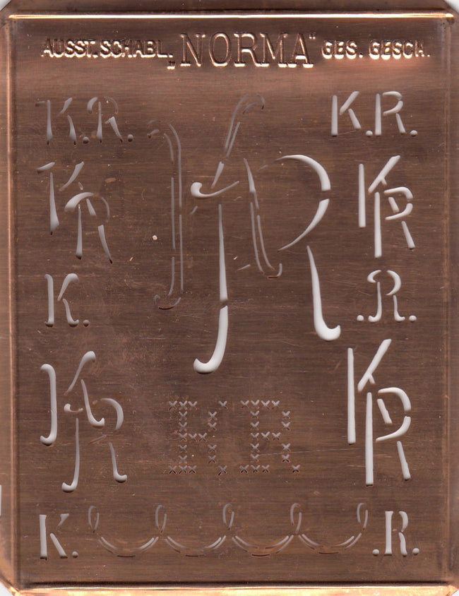 KR- Hübsche alte Monogrammschablone