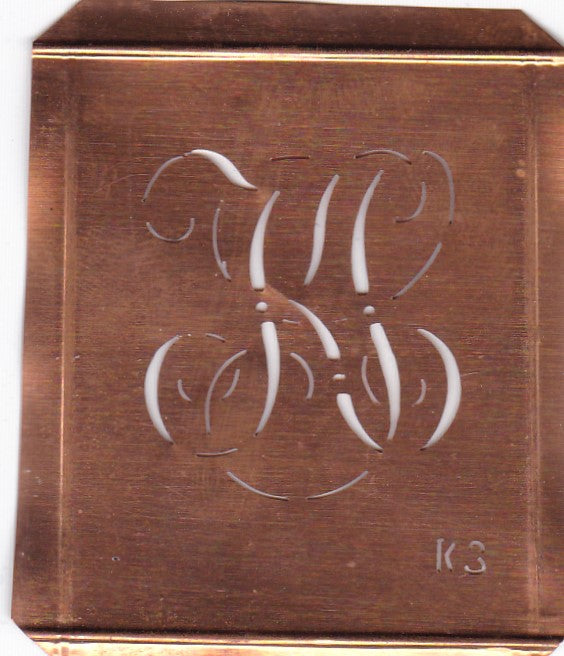 KS - Alte Monogramm Schablone zum Sticken und vieles mehr