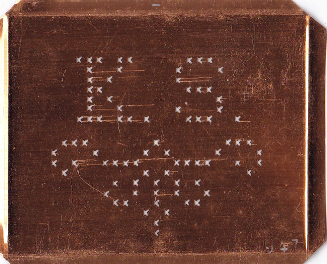 KS - Alte niedliche Kreuzstich Monogramm Schablone