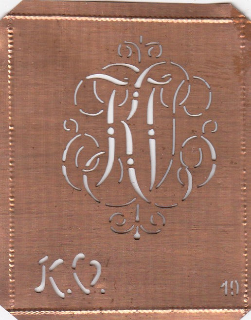 KV - Alte verschlungene zarte Stickschablone