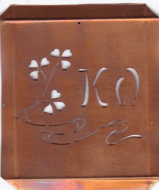 KW - Außergewöhnliche alte Monogrammschablone